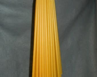 24 Organic Beeswax tapers candles 1/4" x 12". Free Shipping to US