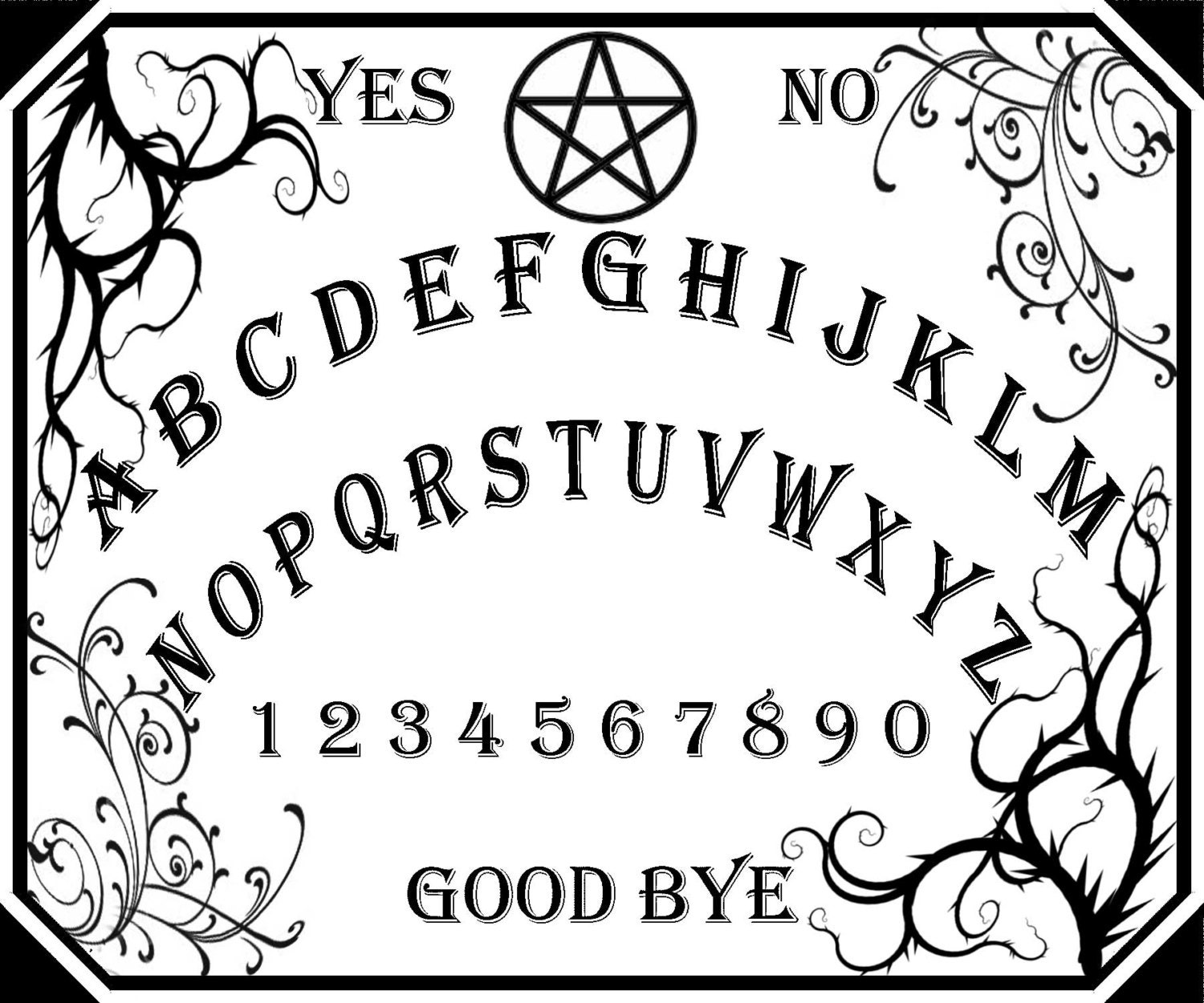 Ouija Board Template Pages Colouring Sketch Coloring Page.