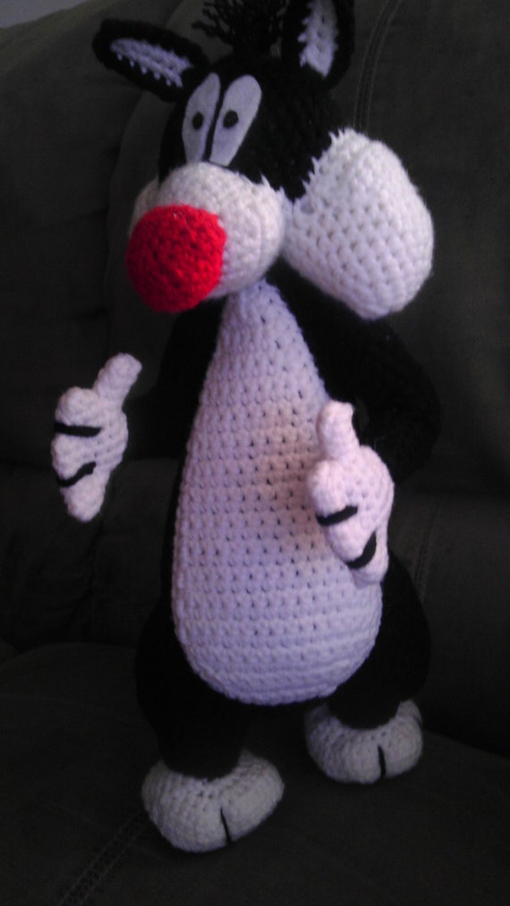 Sylvester the cat 15 inch tall crochet toy
