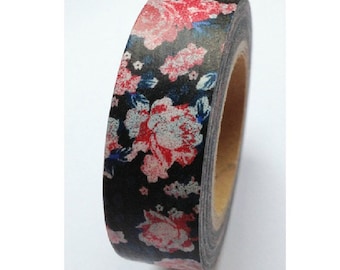 Japanese Washi Masking Tape - Impressionistic Flower - 5.5 yards