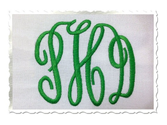 Classic 3 Letter Monogram Machine Embroidery Font Alphabet 3