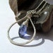 Iolite Sterling Pendant Necklace - sterling teardrop, wire wrapped briolette