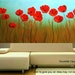 ORIGINAL Abstract painting on gallery wrap canvas RED POPPIES by Nicolette Vaughan Horner Large size 4ft by 2ft