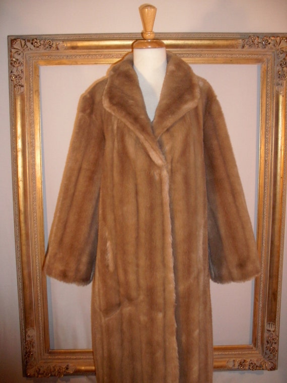 Vintage 1970's Tissavel Faux Fur Coat Size 12