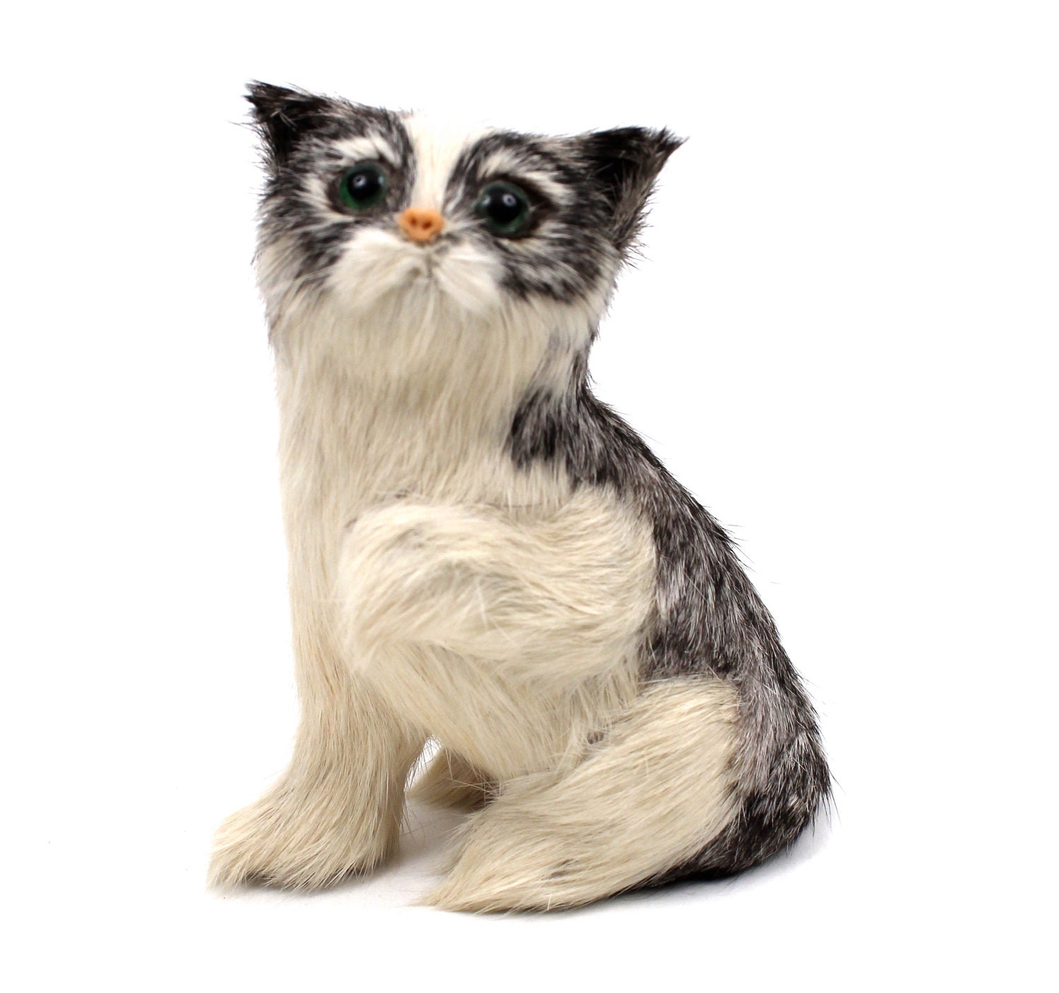 real fur cat figurines