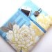 Kimono iPad 3 Sleeve iPad 2 Cover iPad Case - Front Zippered Pocket Padded Tablet case - Japanese Cotton fabric peony pale blue
