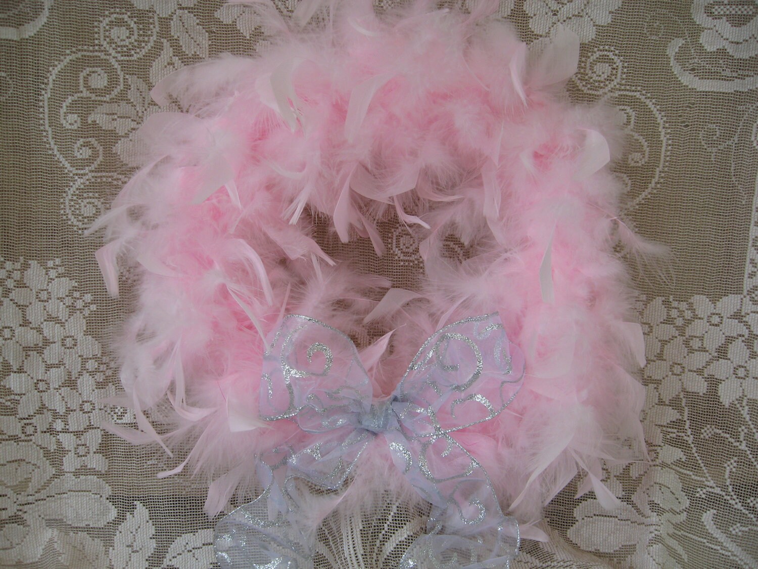 Pink Feather Wreath, Marie Antoinette, Shabby Chic