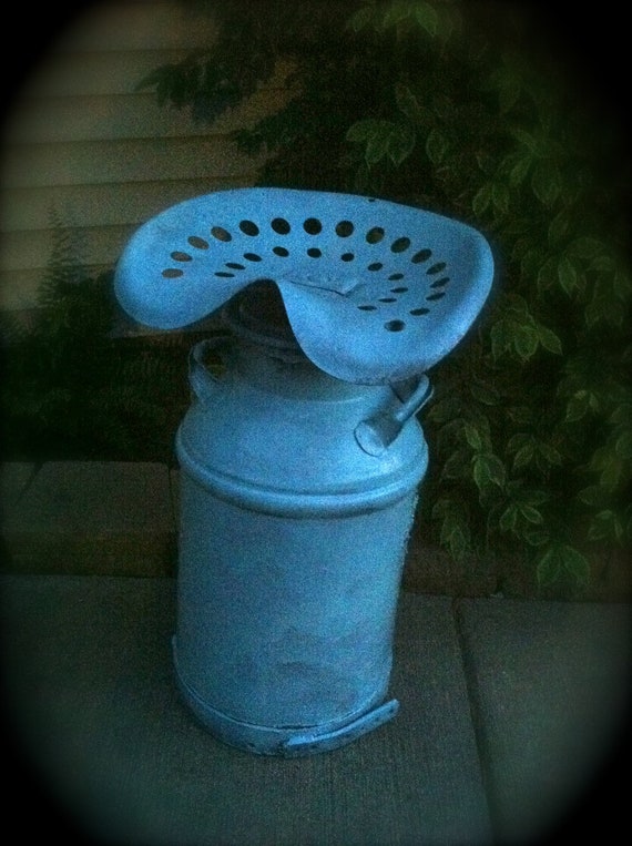 SALE Vintage Milk Jug Tractor Seat Photo Prop by CreaTiveDesiGns4