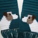 Jack Russell Terrier Scarf. Teal crochet with Parsons Terriers.