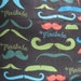 fat quarter fabric cotton DESIGNER rare moustache quality ships fast sewing quilting rag mixed media art and craft
