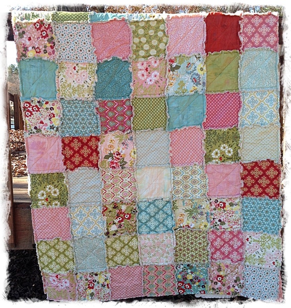 Rag Quilt Queen Size Hello Luscious Made to Order Modern