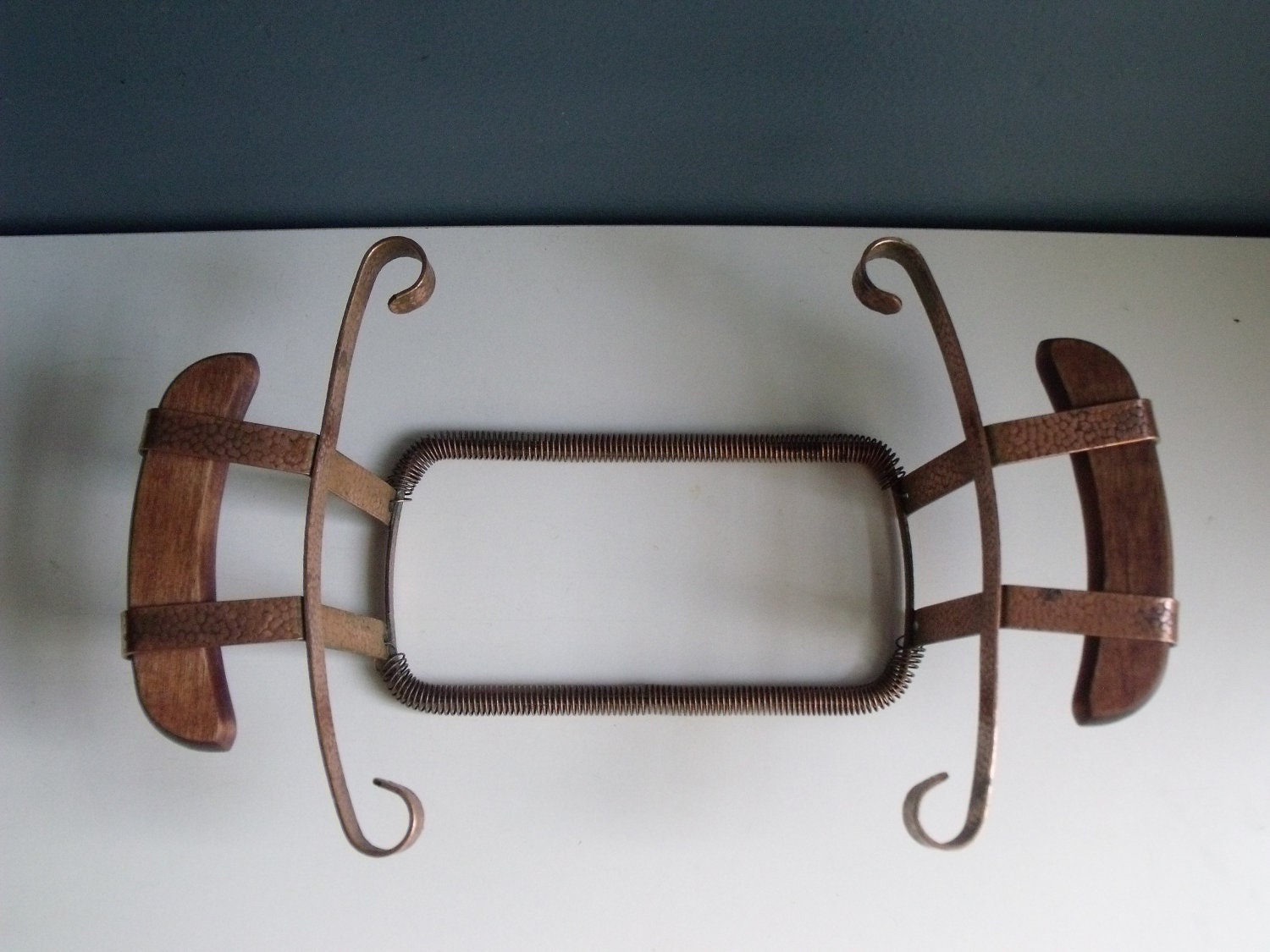 Copper Casserole Carrier Adjustable Pyrex Caddy Metal Trivet