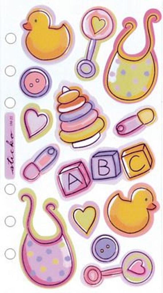 Items similar to Sticko BABY GIRL Vellum Scrapbooking Stickers - New ...