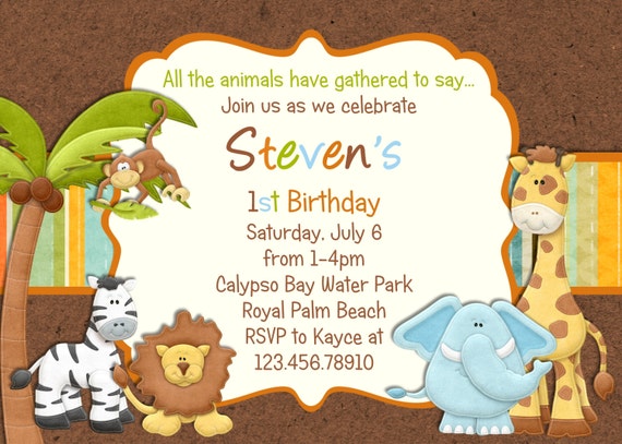 Jungle Animal Party Invitations 9