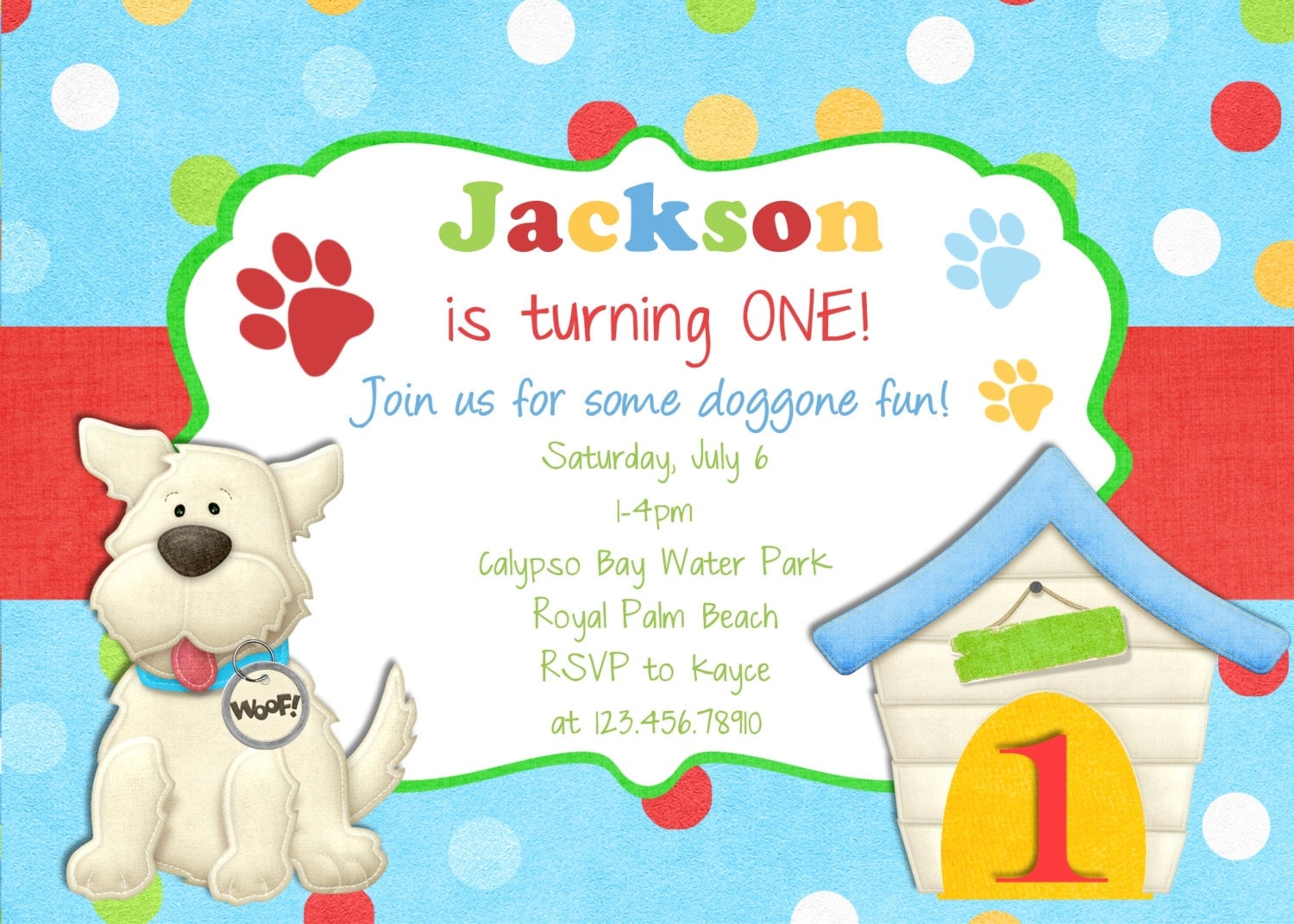 Puppy Birthday Invitation Puppy Party Invite Puppy Invitation