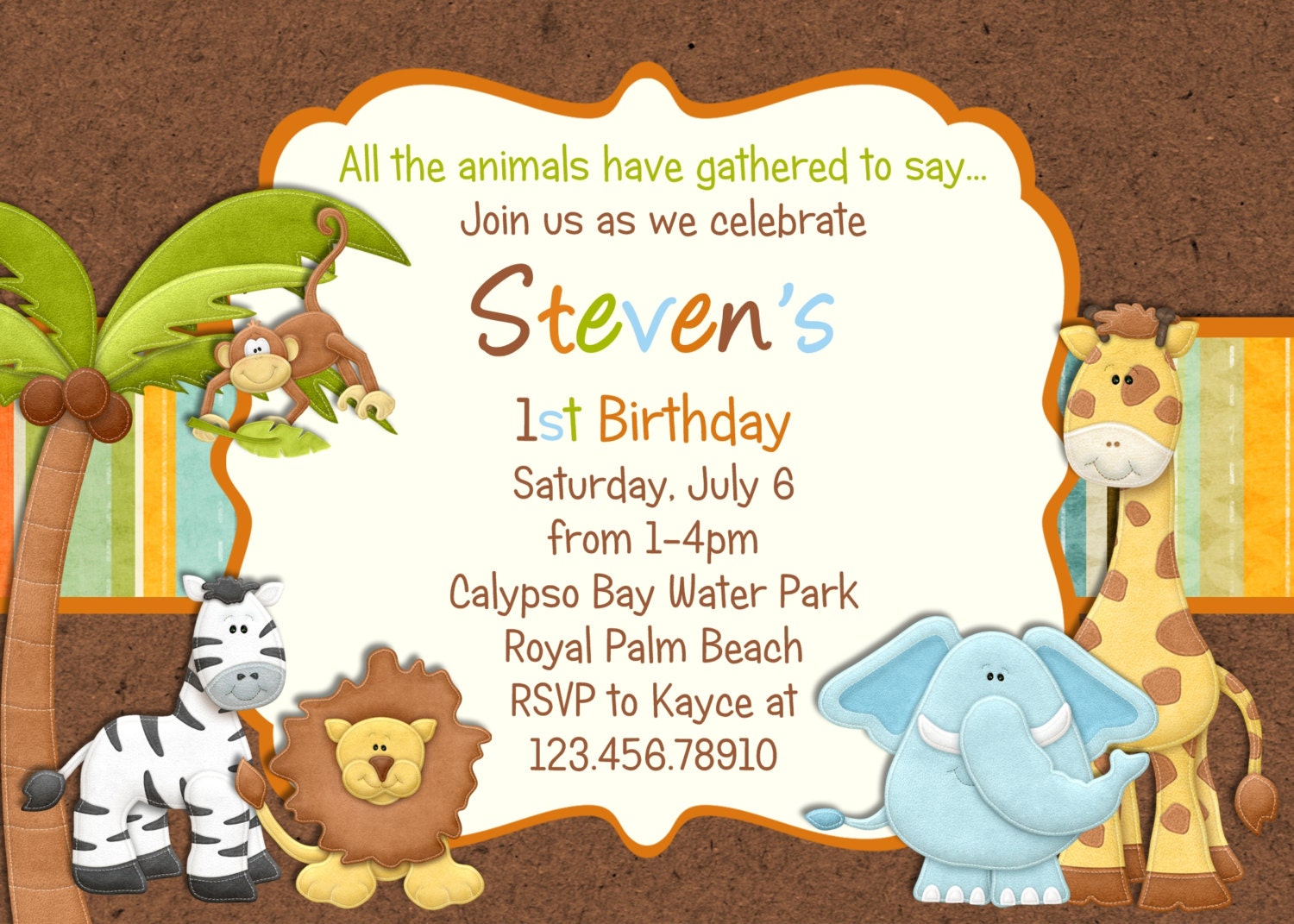 Zoo Themed Birthday Invitations 7