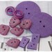 Oops - Polymer Clay Buttons, Purple Buttons (Set Of 12)