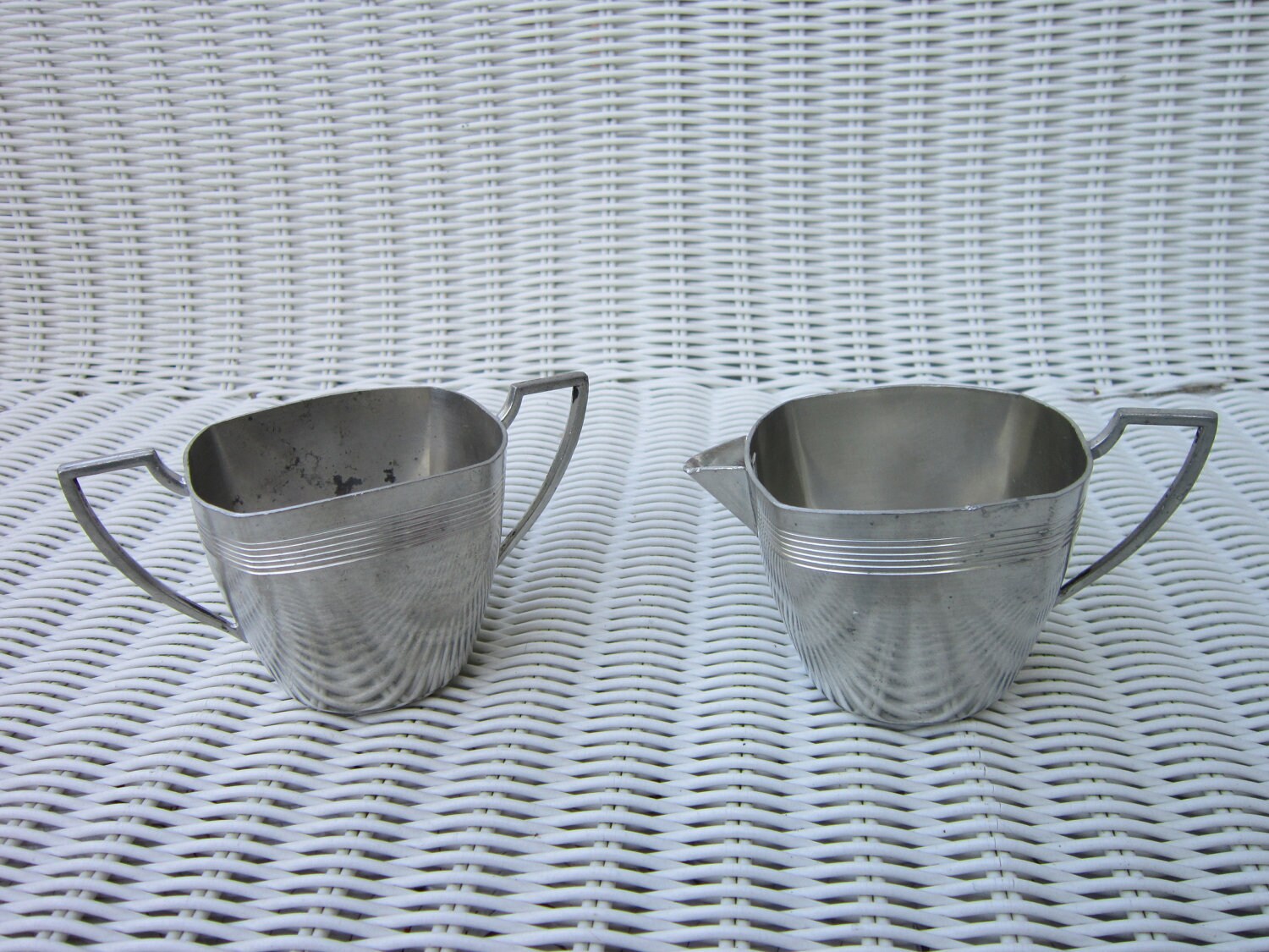 Antique Pewter sugar bowl and creamer pewter sugar bowlpewter