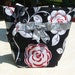 Reserved for KRISTINA / Black & White Tote Bag with Red roses Handbag