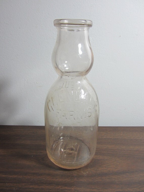 Vintage Cream Top Milk Bottle by LadyNinaNana on Etsy
