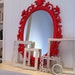 Painted Vintage Mirror in Coral, Funky Home Decor, Sleeping Beauty, Hollywood Regency