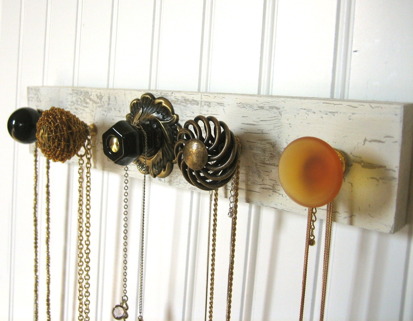 Wall Hooks / Jewelry Organizer / Necklace Display with 5 Black