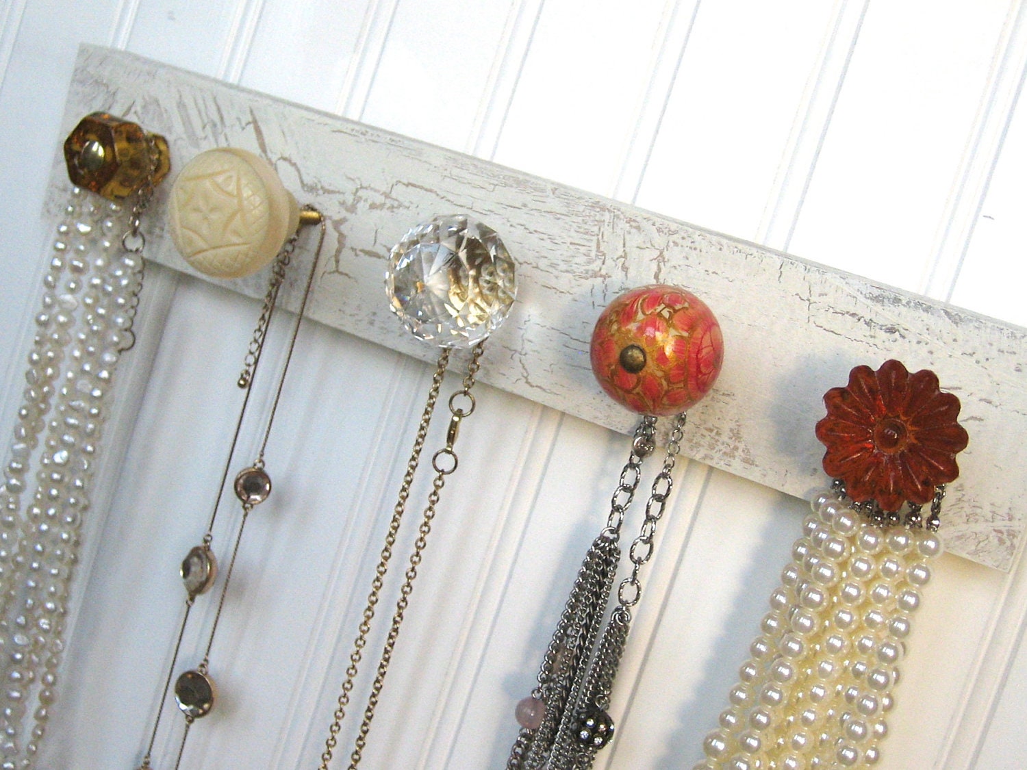 Hanging Jewelry Rack / Necklace Organizer in Rich Hues