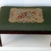 Vintage Bench Upholstered Needlepoint// Country Cottage Chic Table French Decor