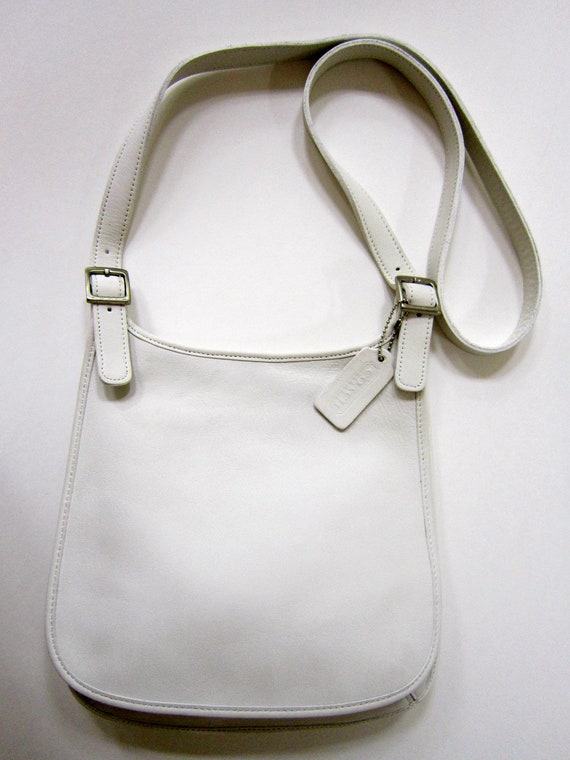 Coach white leather vintage handbag made in by dejavuvintageretro