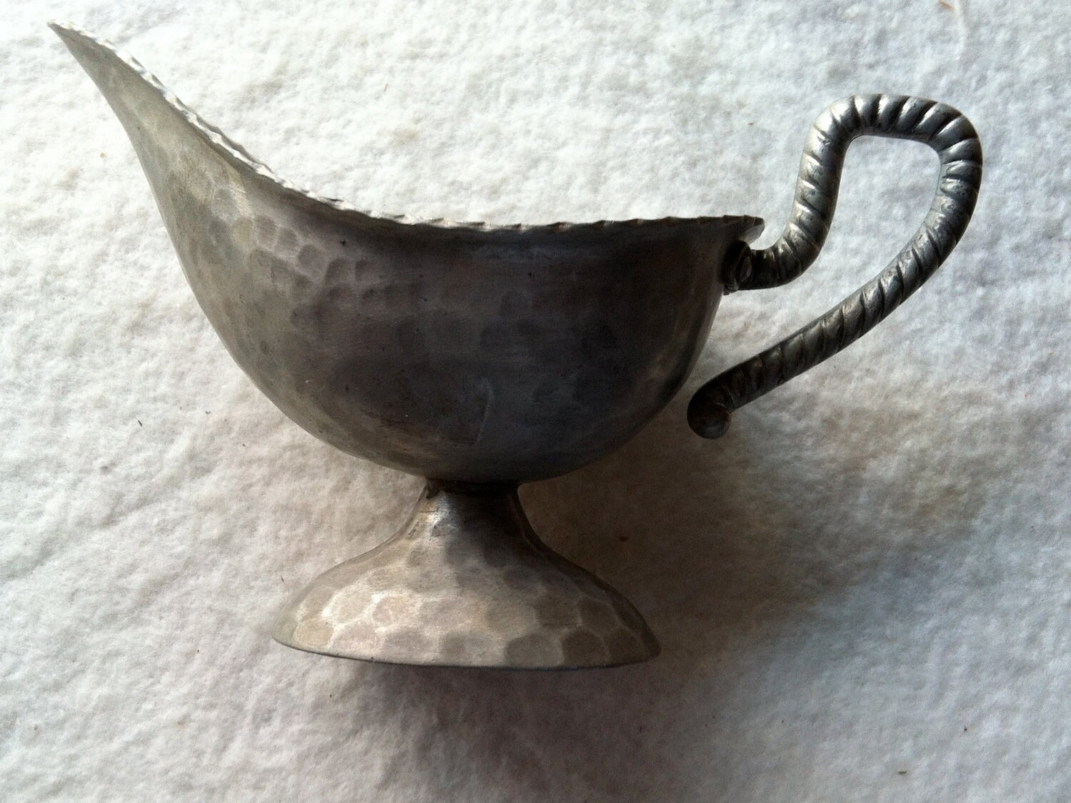 Lovely Vintage Hammered Aluminum Gravy Boat