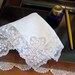 Bride's Hanky Wedding Handkerchief Heart Shaped Lace Vintage 1950's era