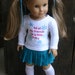 All my friends are a little flaky Christmas outfit for your 18 inch American Girl or similar doll. Skirt, t-shirt, socks