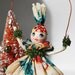 Spun cotton OOAK Vintage craft ornament Christmas spirit by jejeMae