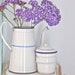 RESERVED - For M.A. - Vintage French Enamelware Coffee Biggin in Classic White and Blue