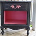 Refinished French Provincial Nightstand/Chest End table Dark Gray and Pink Girls Room Dorm Furniture