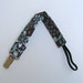 Gender Neutral Universal Fabric Pacifier Clip / Baby Paci Clip / Toddler Paci Clip / Brown & Turquoise
