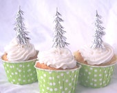 Silver Trees-----12ct--cupcake picks-christmas parties-holidays-cupcakes Il_170x135