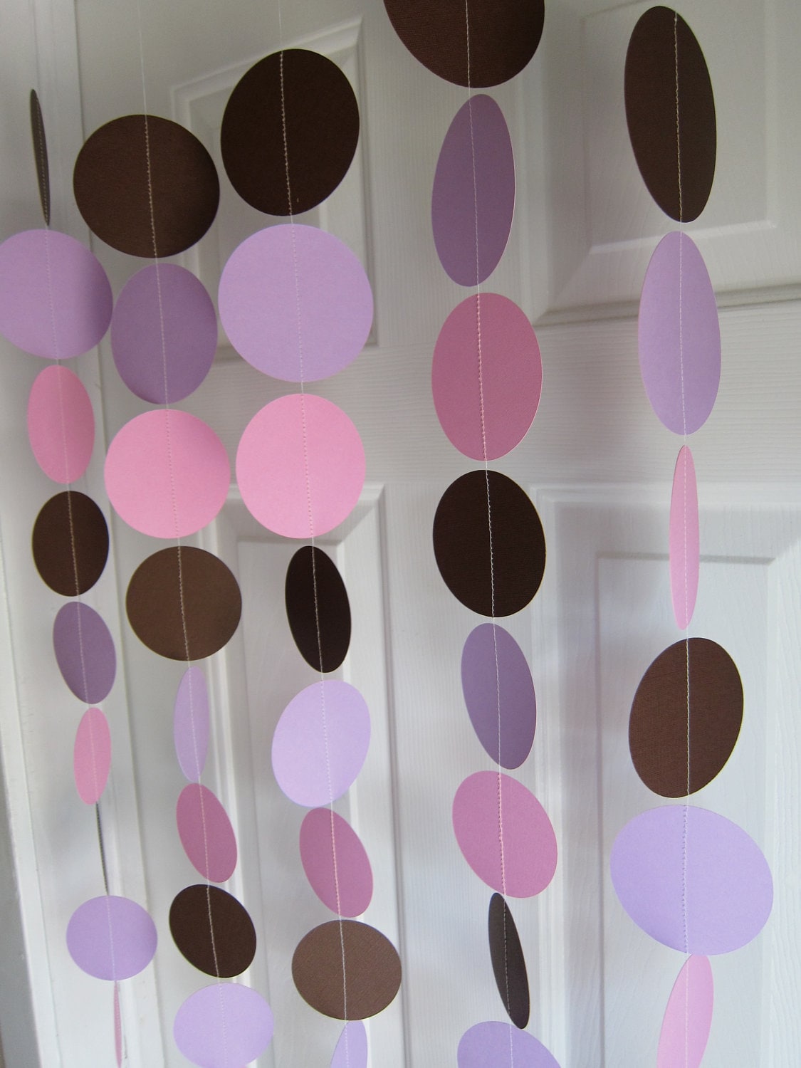 Paper Garland Brown Pink and Purple Circles by SuzyIsAnArtist