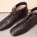 90s Black Leather Granny Boots by ROS HOMMERSON / early 1990s Grunge Lace-Up Booties size 9.5 / Vintage Pixie Boot