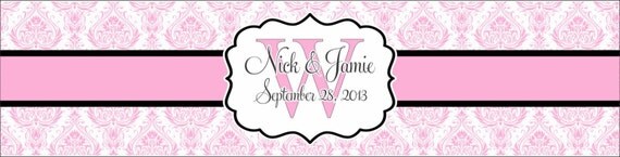 100 Wedding Water Bottle Labels - Wedding Water Labels - Custom Water Bottle Labels - Waterproof Water Bottle Labels - Damask Il_570xn