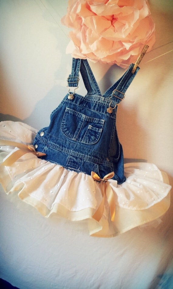 Items similar to Peaches N Cream Overall Tutu Country Wedding