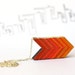 Ombre arrows necklace - red orange necklace, warm shadows