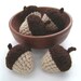 Crochet Acorns Bowl Fillers Fall Halloween Thanksgiving Decoration Set of 5