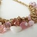 Pink Charm Necklace, Pink Necklace, Necklace & Earring Set, OOAK
