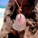 Hawaiian Clear Beach Glass with Beautiful Pink & White Shell Piece Overlay on India Leather, completely adjustable, Necklace