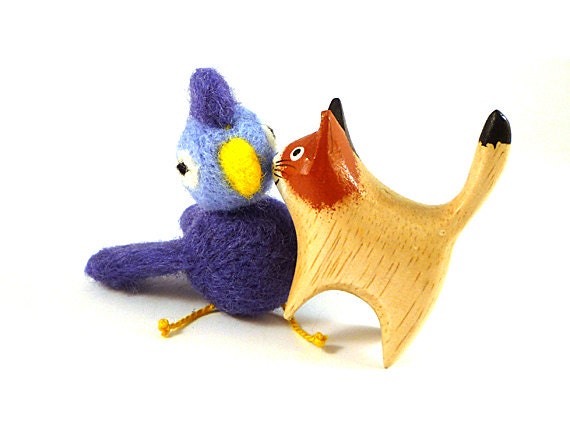 blue bird cat toy