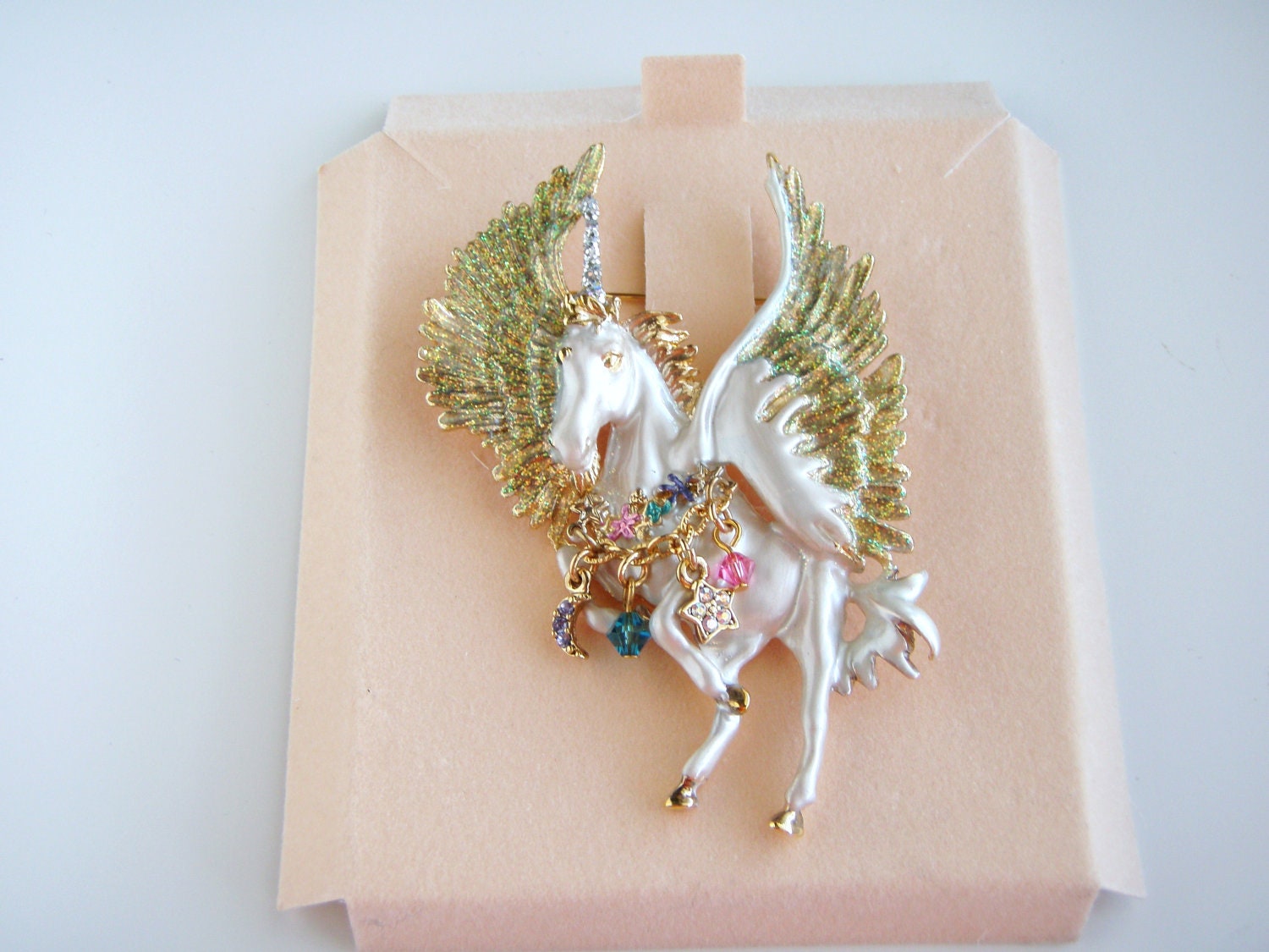 Signed Kirks Folly Enamel Unicorn Brooch/Pin