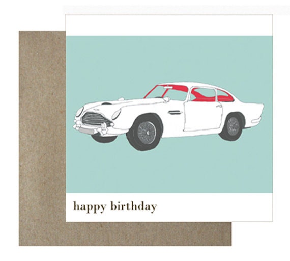 Items similar to Aston Martin Happy Birthday card - order code: SR5L on ...