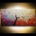 Original Modern Palette Knife Oil Tree Painting Impasto Sun Rays Touch by Paula Nizamas 48" x 24"
