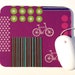 Bike Mouse Pad / Modern Bicycles / Purple Home Office Desk Decor / Echino Japanese Kokka Linen Blend Fabric
